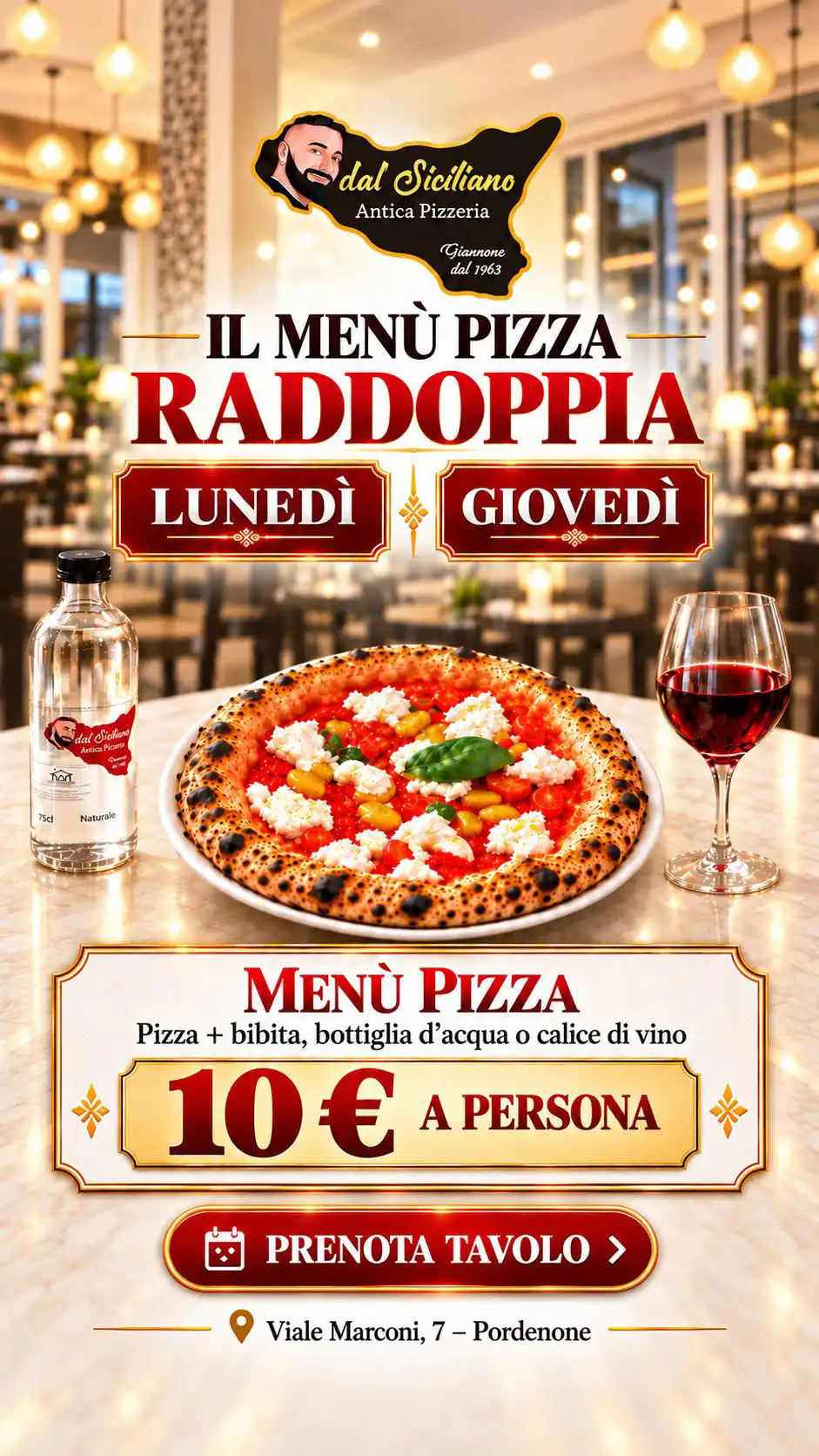 Locandina Menù Pizza Dal Siciliano