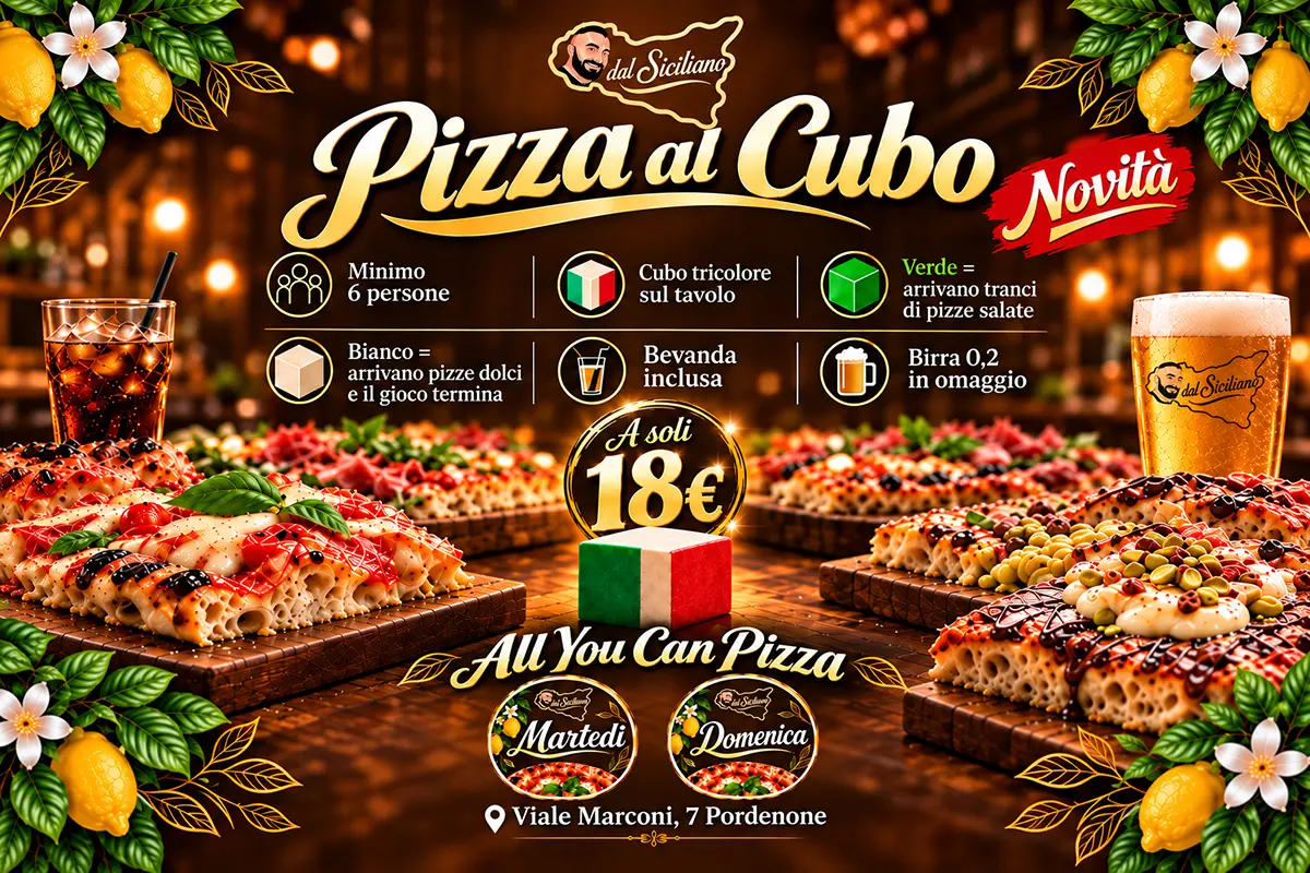 Locandina Pizza al Cubo Dal Siciliano